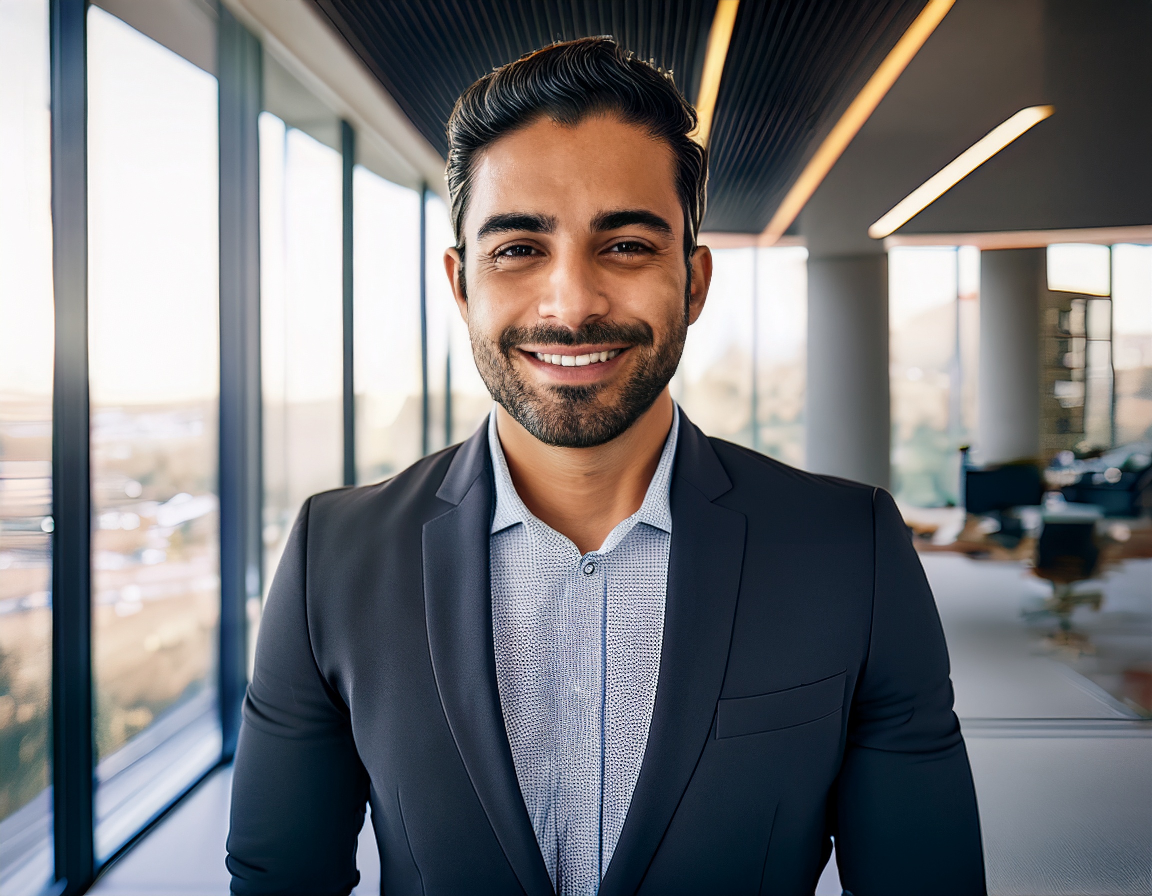 Geschäftsmann im Anzug, lächelnd